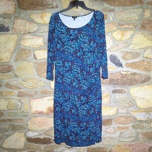 Talbots Elegant Blue Paisley Dress